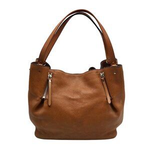 Burberry Brown Pebbled Leather Maidstone Brit Tote Bag